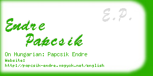 endre papcsik business card